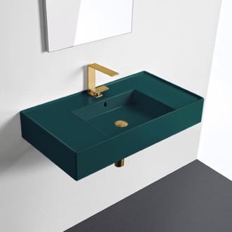 Bathroom Sink Green Bathroom Sink, Ceramic Scarabeo 5123-55